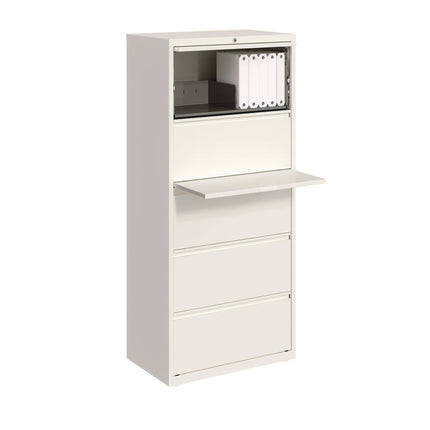 Lateral File, 5 Letter/Legal/A4 -Size File Drawers, White, 30" x 18.63" x 67.63"