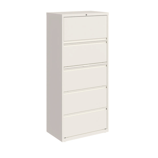Lateral File, 5 Letter/Legal/A4 -Size File Drawers, White, 30" x 18.63" x 67.63"