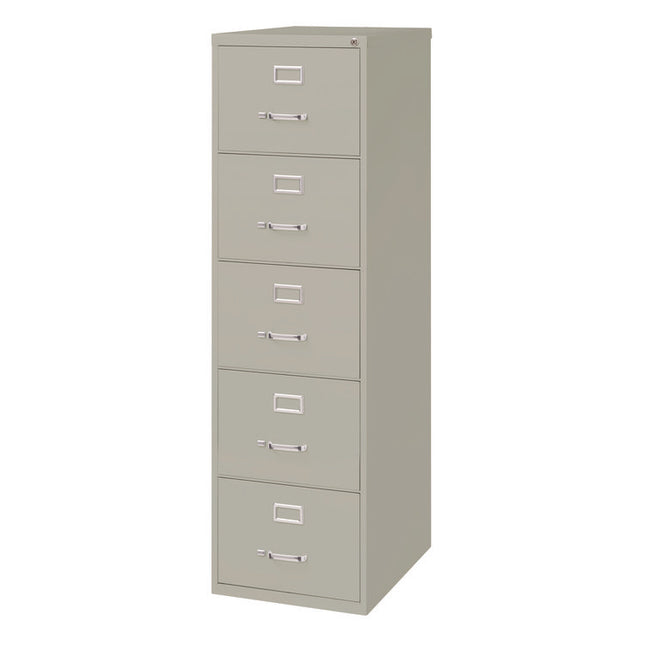 Five-Drawer Economy Vertical File, 5 Legal Size File Drawers, Light Gray, 18" x 26.5" x 61.37"