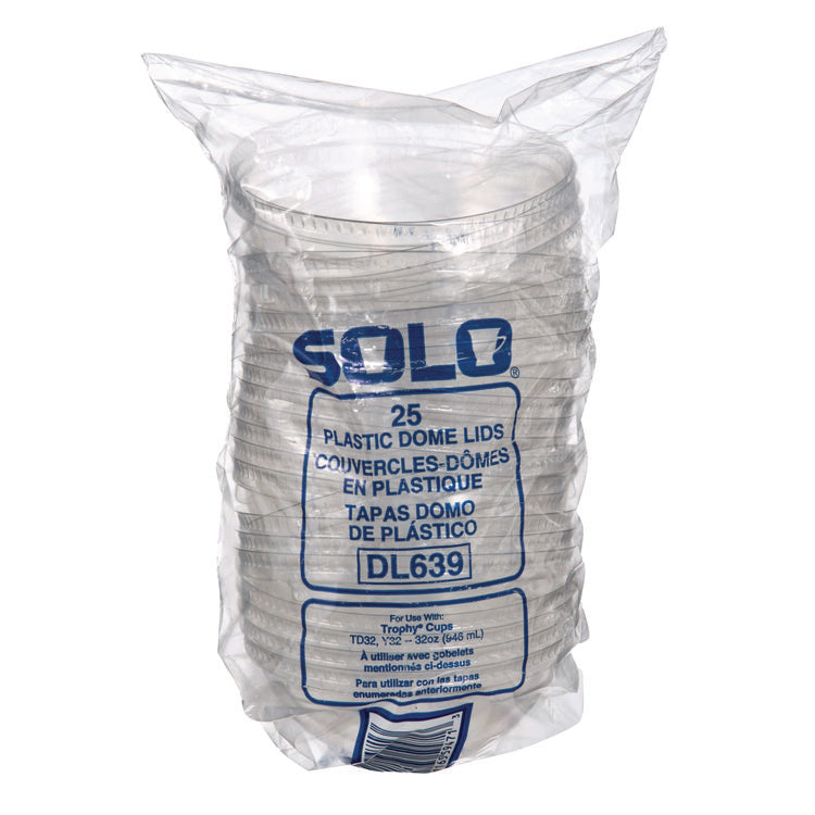 Plastic Dome Lid, Fits 32 oz Cold Cups, Clear, 25/Sleeve, 20 Sleeves/Carton