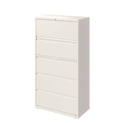 Lateral File, 5 Letter/Legal/A4 -Size File Drawers, White, 36" x 18.63" x 67.63"