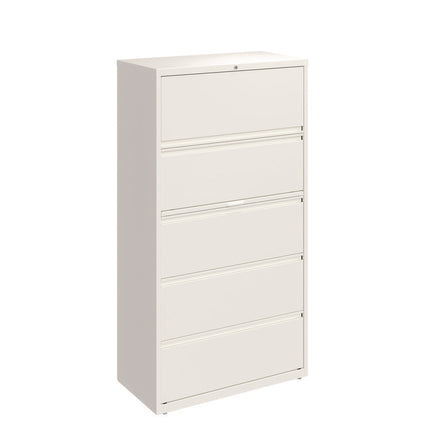 Lateral File, 5 Letter/Legal/A4 -Size File Drawers, White, 36" x 18.63" x 67.63"