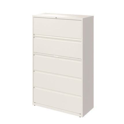 Lateral File, 5 Letter/Legal/A4 -Size File Drawers, White, 42" x 18.63" x 67.63"