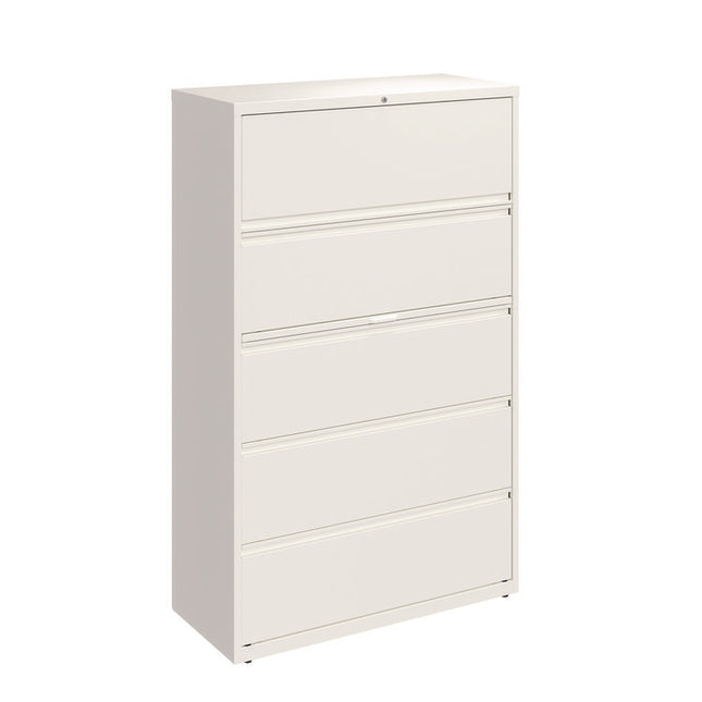 Lateral File, 5 Letter/Legal/A4 -Size File Drawers, White, 42" x 18.63" x 67.63"