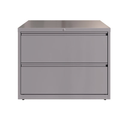 Lateral File, 2 Letter/Legal/A4 -Size File Drawers, Arctic Silver, 36" x 18.63" x 28"