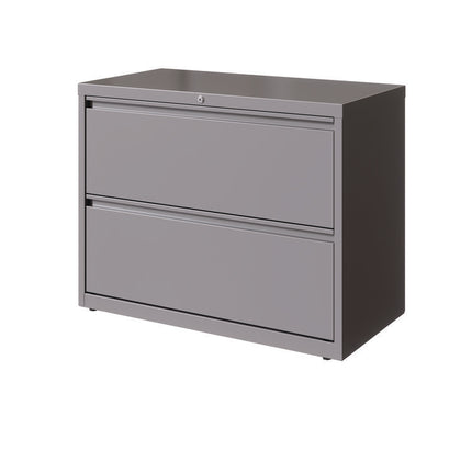 Lateral File, 2 Letter/Legal/A4 -Size File Drawers, Arctic Silver, 36" x 18.63" x 28"