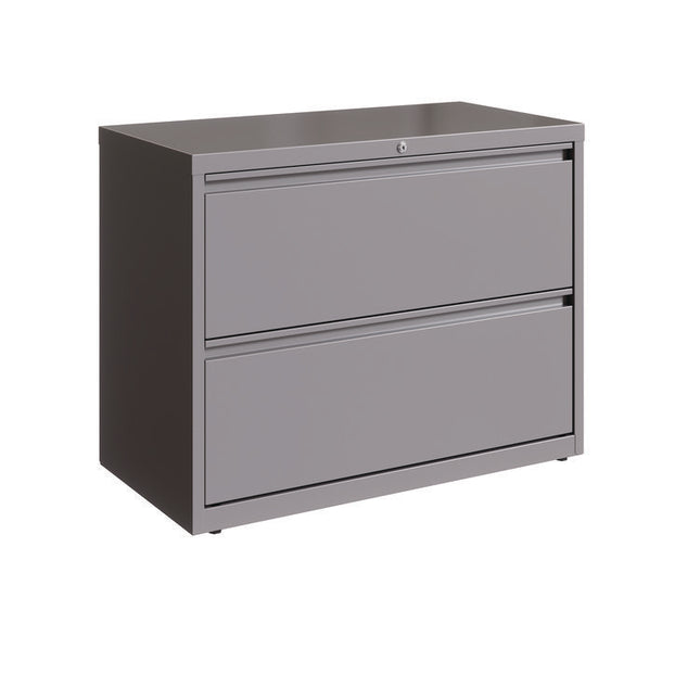 Lateral File, 2 Letter/Legal/A4 -Size File Drawers, Arctic Silver, 36" x 18.63" x 28"