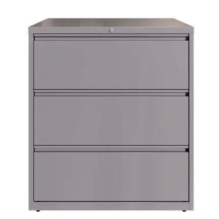 Lateral File, 3 Letter/Legal/A4 -Size File Drawers, Arctic Silver, 36" x 18.63" x 40.25"