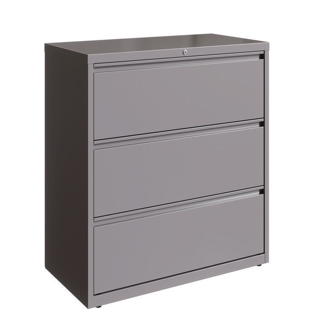 Lateral File, 3 Letter/Legal/A4 -Size File Drawers, Arctic Silver, 36" x 18.63" x 40.25"