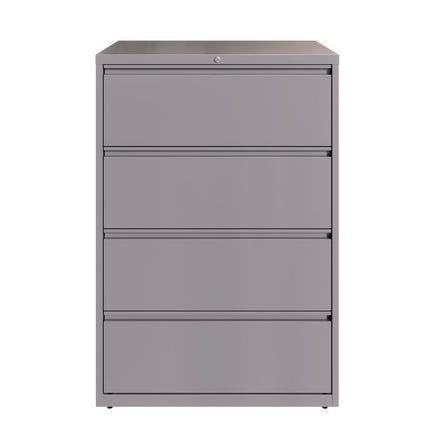 Lateral File, 4 Letter/Legal/A4 -Size File Drawers, Arctic Silver, 36" x 18.63" x 52.5"