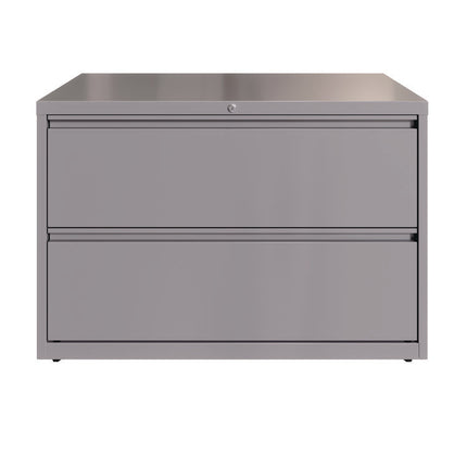 Lateral File, 2 Letter/Legal/A4 -Size File Drawers, Arctic Silver, 42" x 18.63" x 28"