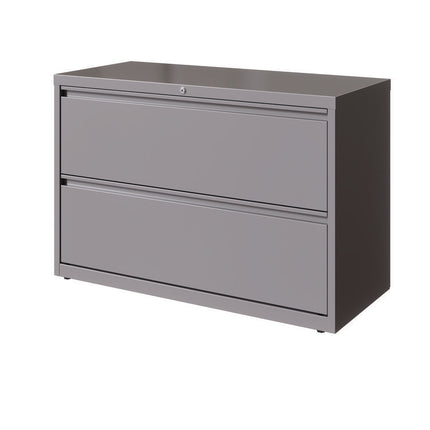 Lateral File, 2 Letter/Legal/A4 -Size File Drawers, Arctic Silver, 42" x 18.63" x 28"