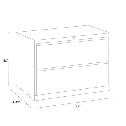 Lateral File, 2 Letter/Legal/A4 -Size File Drawers, Arctic Silver, 42" x 18.63" x 28"
