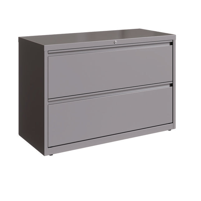 Lateral File, 2 Letter/Legal/A4 -Size File Drawers, Arctic Silver, 42" x 18.63" x 28"