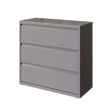 Lateral File, 3 Letter/Legal/A4 -Size File Drawers, Arctic Silver, 42" x 18.63" x 40.25"