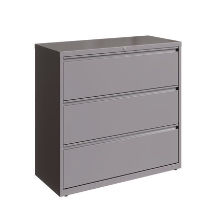 Lateral File, 3 Letter/Legal/A4 -Size File Drawers, Arctic Silver, 42" x 18.63" x 40.25"