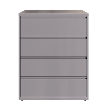 Lateral File, 4 Letter/Legal/A4 -Size File Drawers, Arctic Silver, 42" x 18.63" x 52.5"