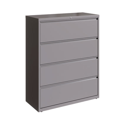 Lateral File, 4 Letter/Legal/A4 -Size File Drawers, Arctic Silver, 42" x 18.63" x 52.5"
