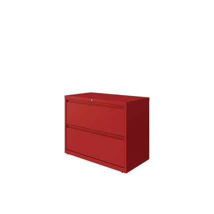 Lateral File, 2 Letter/Legal/A4 -Size File Drawers, Lava Red, 36" x 18.63" x 28"
