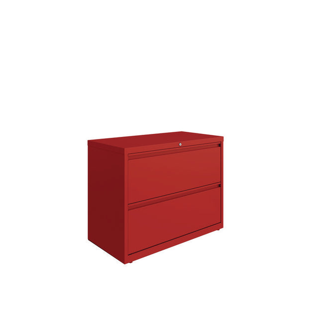 Lateral File, 2 Letter/Legal/A4 -Size File Drawers, Lava Red, 36" x 18.63" x 28"