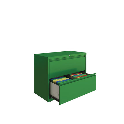 Lateral File, 2 Letter/Legal/A4 -Size File Drawers, Screamin' Green, 36" x 18.63" x 28"
