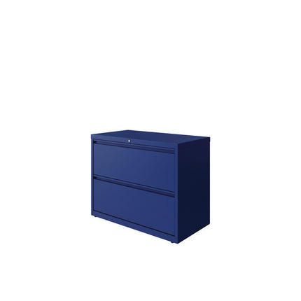 Lateral File, 2 Letter/Legal/A4 -Size File Drawers, Classic Blue, 36" x 18.63" x 28"