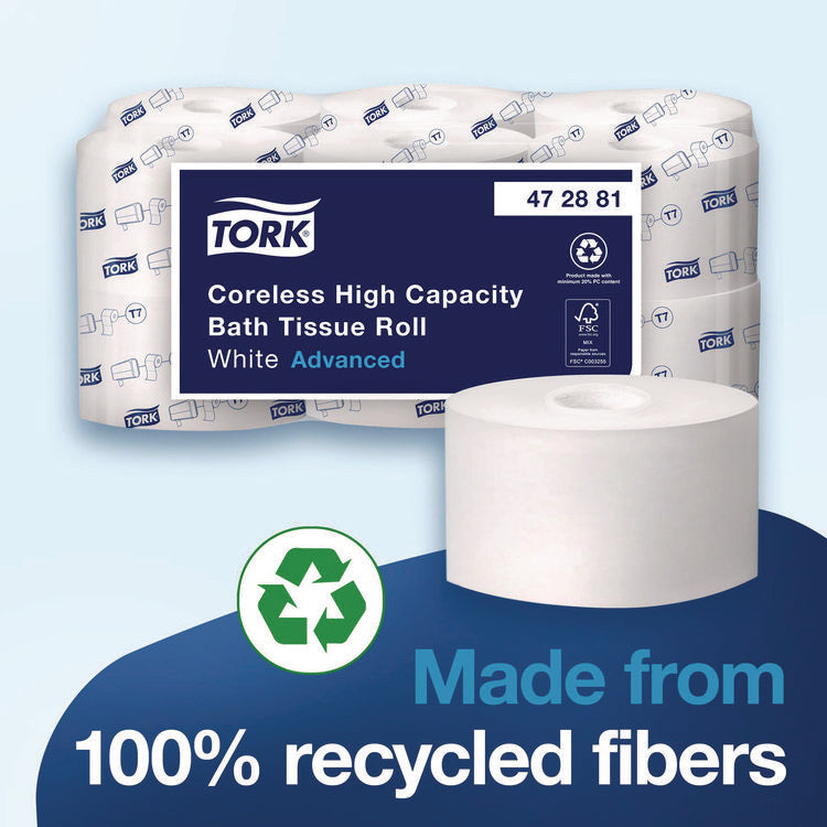 Advanced Coreless High Capacity Bath Tissue, 2-Ply, White, 1,000 Sheets/Roll, 12 Rolls/Carton