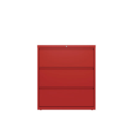 Lateral File, 3 Letter/Legal/A4 -Size File Drawers, Lava Red, 36" x 18.63" x 40.25"