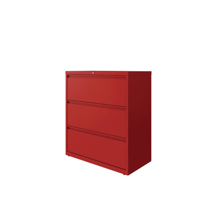 Lateral File, 3 Letter/Legal/A4 -Size File Drawers, Lava Red, 36" x 18.63" x 40.25"