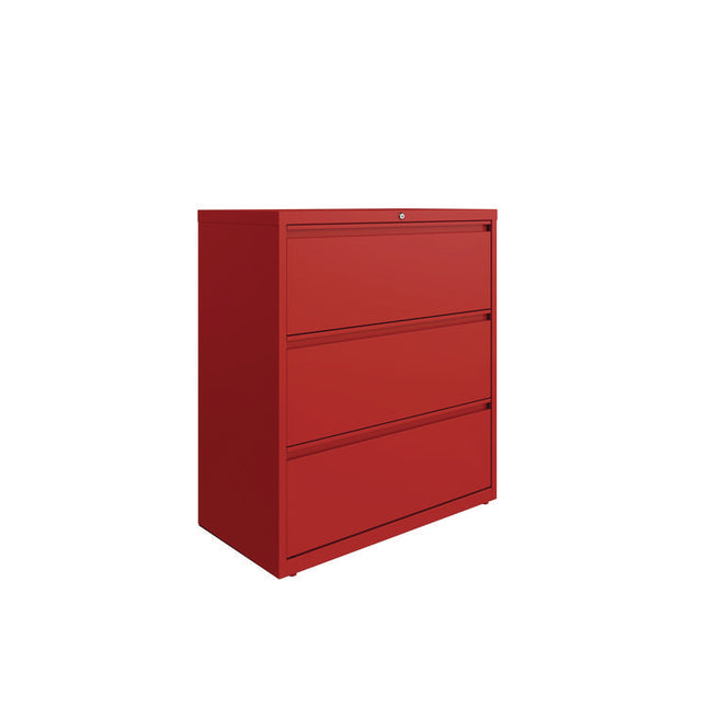Lateral File, 3 Letter/Legal/A4 -Size File Drawers, Lava Red, 36" x 18.63" x 40.25"