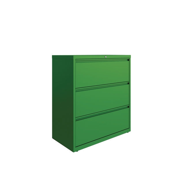 Lateral File, 3 Letter/Legal/A4 -Size File Drawers, Screamin' Green, 36" x 18.63" x 40.25"