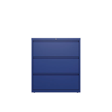 Lateral File, 3 Letter/Legal/A4 -Size File Drawers, Classic Blue, 36" x 18.63" x 40.25"
