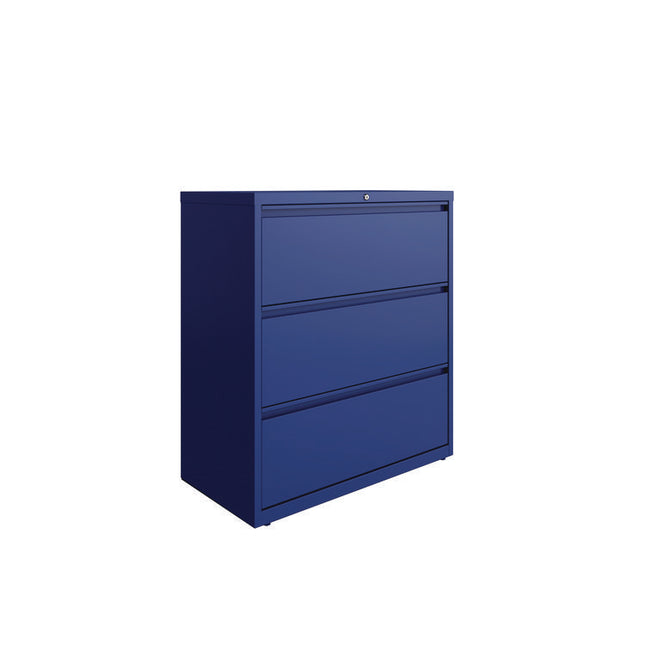 Lateral File, 3 Letter/Legal/A4 -Size File Drawers, Classic Blue, 36" x 18.63" x 40.25"