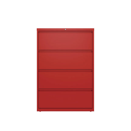 Lateral File, 4 Letter/Legal/A4 -Size File Drawers, Lava Red, 36" x 18.63" x 52.5"