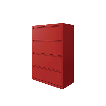 Lateral File, 4 Letter/Legal/A4 -Size File Drawers, Lava Red, 36" x 18.63" x 52.5"