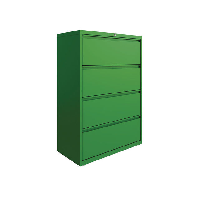 Lateral File, 4 Letter/Legal/A4 -Size File Drawers, Screamin' Green, 36" x 18.63" x 52.5"