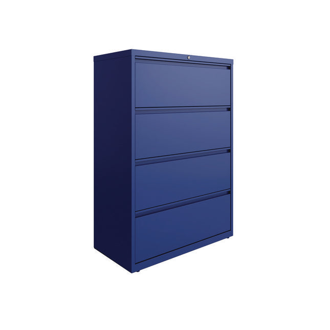 Lateral File, 4 Letter/Legal/A4 -Size File Drawers, Classic Blue, 36" x 18.63" x 52.5"
