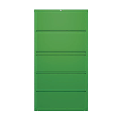 Lateral File, 5 Letter/Legal/A4 -Size File Drawers, Screamin' Green, 36" x 18.63" x 67.63"