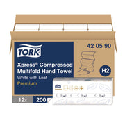 Xpress Compressed Multifold Hand Towels, 1-Ply, 8.3 x 9.45, White, 200/Pack, 12 Packs/Carton
