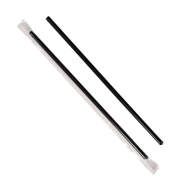 Jumbo Straws, 9", Black, 2,000/Carton