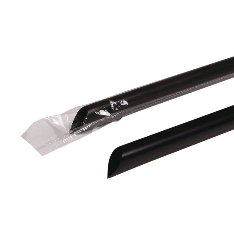 Jumbo Straws, 9", Black, 2,000/Carton