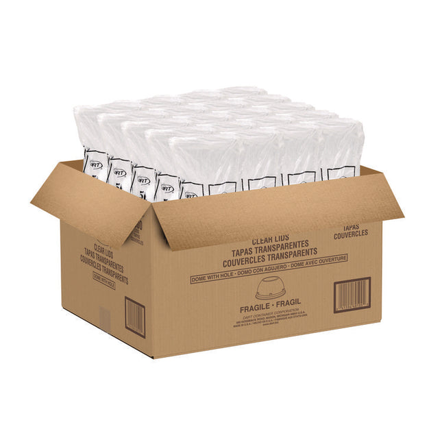 Dome-Top Sundae/Cold Cup Lids, Fits 12 oz to 24 oz Cold Cups, Plastic, Clear, 1,000/Carton