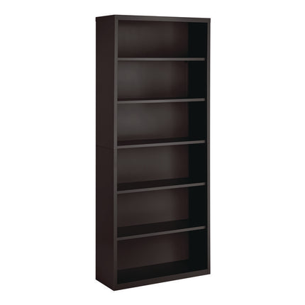 Six-Shelf Metal Bookcase, 34.5" x 13" x 82", Charcoal