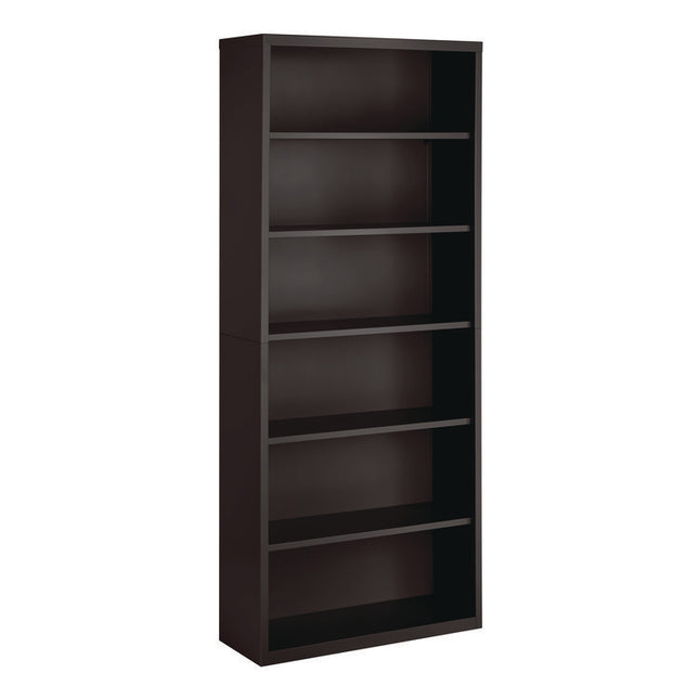 Six-Shelf Metal Bookcase, 34.5" x 13" x 82", Charcoal