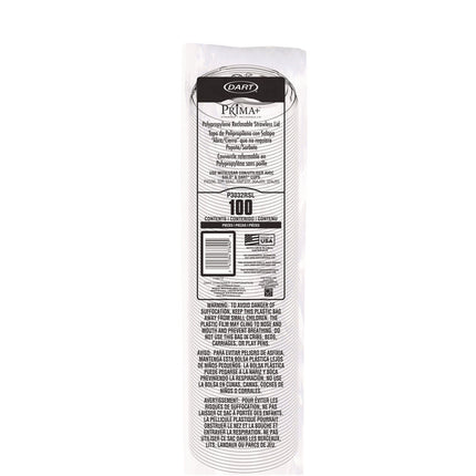 Prima Strawless Plastic Lids, Fits 30 oz to 32 oz Cold Cups, Clear, 100/Sleeve, 12 Sleeves/Carton