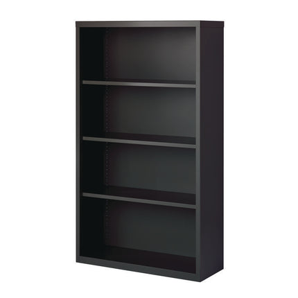 Four-Shelf Metal Bookcase, 34.5" x 13" x 60", Charcoal