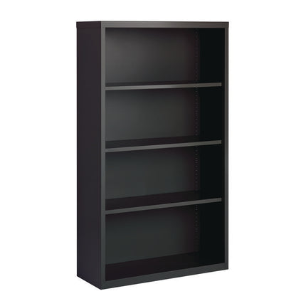 Four-Shelf Metal Bookcase, 34.5" x 13" x 60", Charcoal