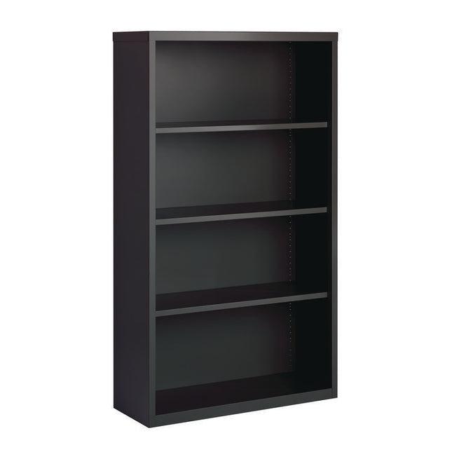 Four-Shelf Metal Bookcase, 34.5" x 13" x 60", Charcoal