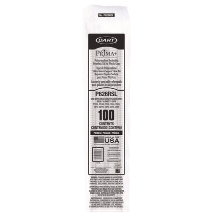Prima Strawless Plastic Lids, Fits 12 oz to 26 oz Cold Cups, Clear, 100/Sleeve, 10 Sleeves/Carton