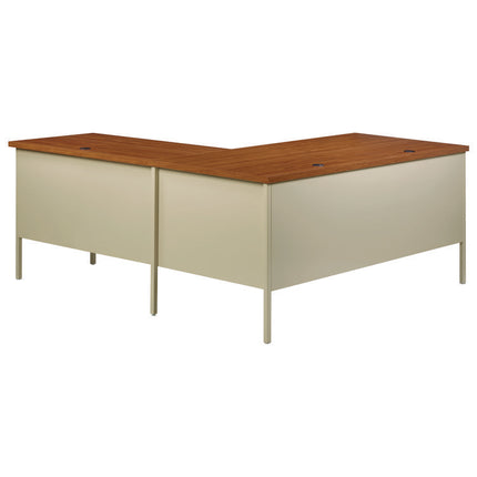 L-Shaped Corner Desk, Right-Hand Return, 72" x 72" x 29.5", Oak/Putty